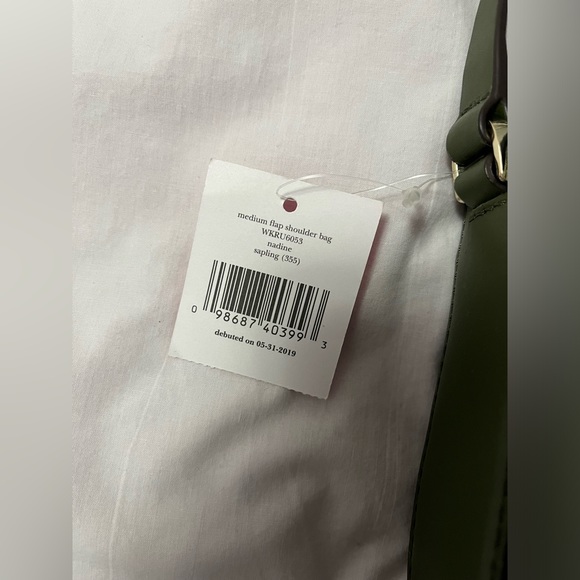 NWT Kate Spade Medium Flap Shoulder Bag Nadine in Sapling - Picture 12 of 12